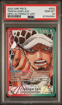 2022 One Piece Romance Dawn 002 Trafalgar Law Alternate Art PSA 10