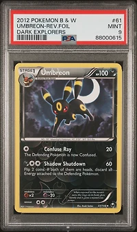 2012 Pokemon Black & White Dark Explorers 61 Umbreon-reverse Foil PSA 9