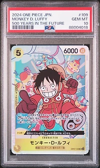 2024 One Piece Japanese Op07-500 Years In The Future 109 Monkey D. Luffy PSA 10