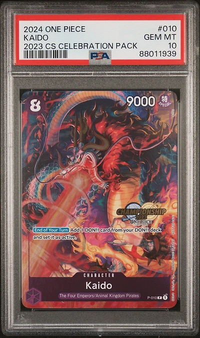 2024 One Piece Championship 2023 Celebration Pack 010 Kaido PSA 10