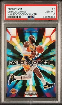 2023 Panini Prizm Kaleidoscopic 2 Lebron James Silver Prizm PSA 10