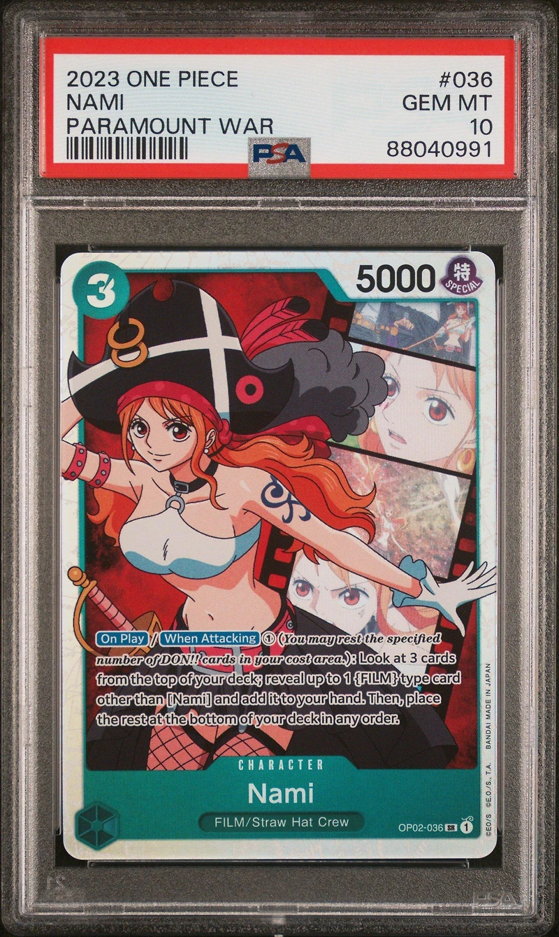 2023 One Piece Op02-paramount War 036 Nami PSA 10