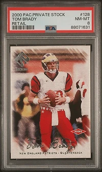 2000 Pacific Private Stock 128 Tom Brady Retail PSA 8