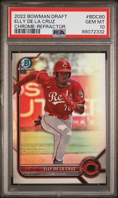 2022 Bowman Draft Bdc80 Elly De La Cruz Chrome-refractor PSA 10