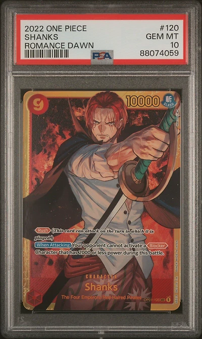 2022 One Piece Op01-romance Dawn 120 Shanks PSA 10