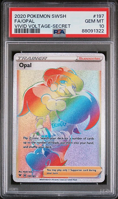 2020 Pokemon Sword & Shield Vivid Voltage 197 Fa/opal PSA 10