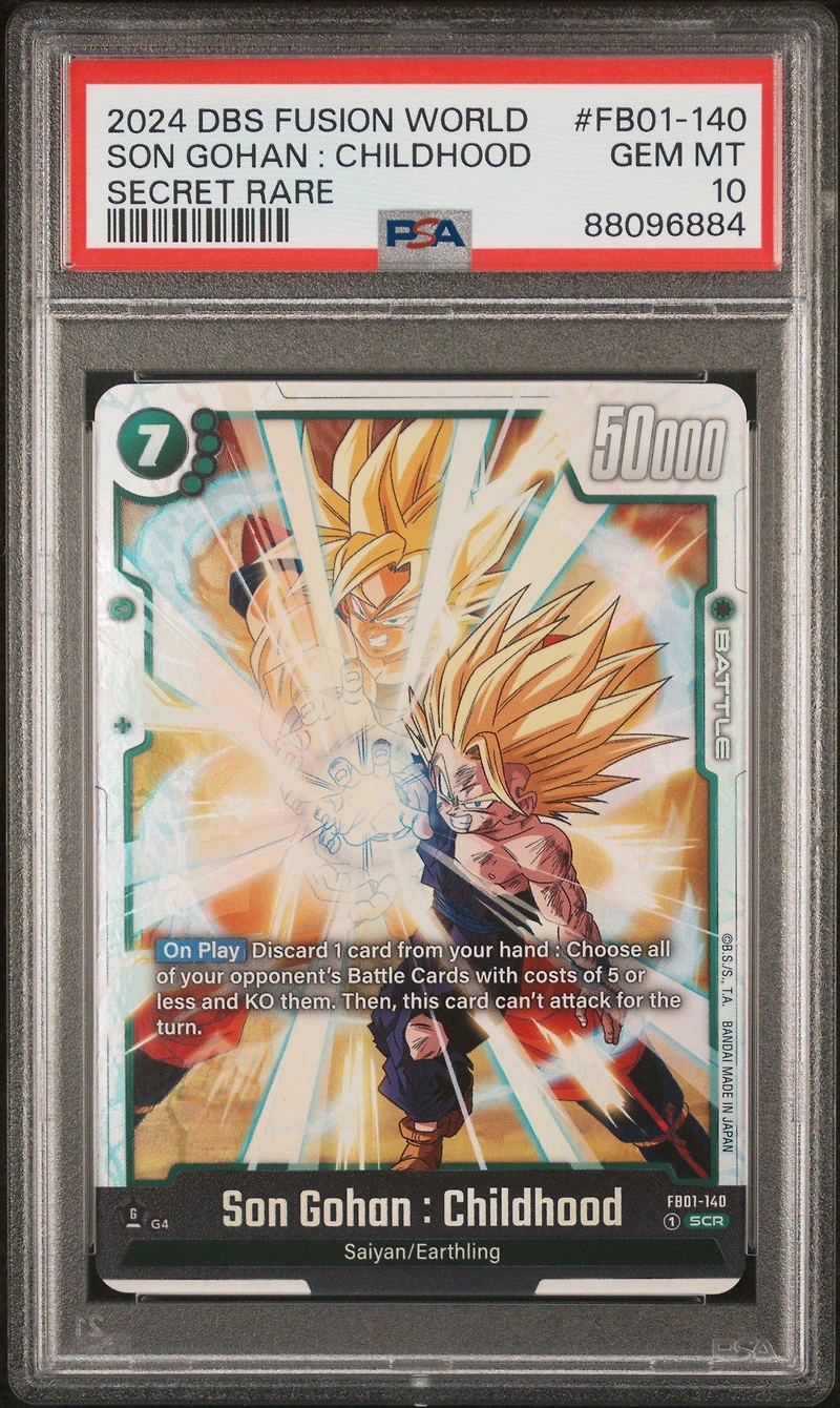2024 Dragon Ball Super Card Game Fusion World Awakened Pulse Fb01-140 Son Gohan : Childhood Secret Rare PSA 10