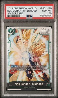 2024 Dragon Ball Super Card Game Fusion World Awakened Pulse Fb01-140 Son Gohan : Childhood Secret Rare PSA 10