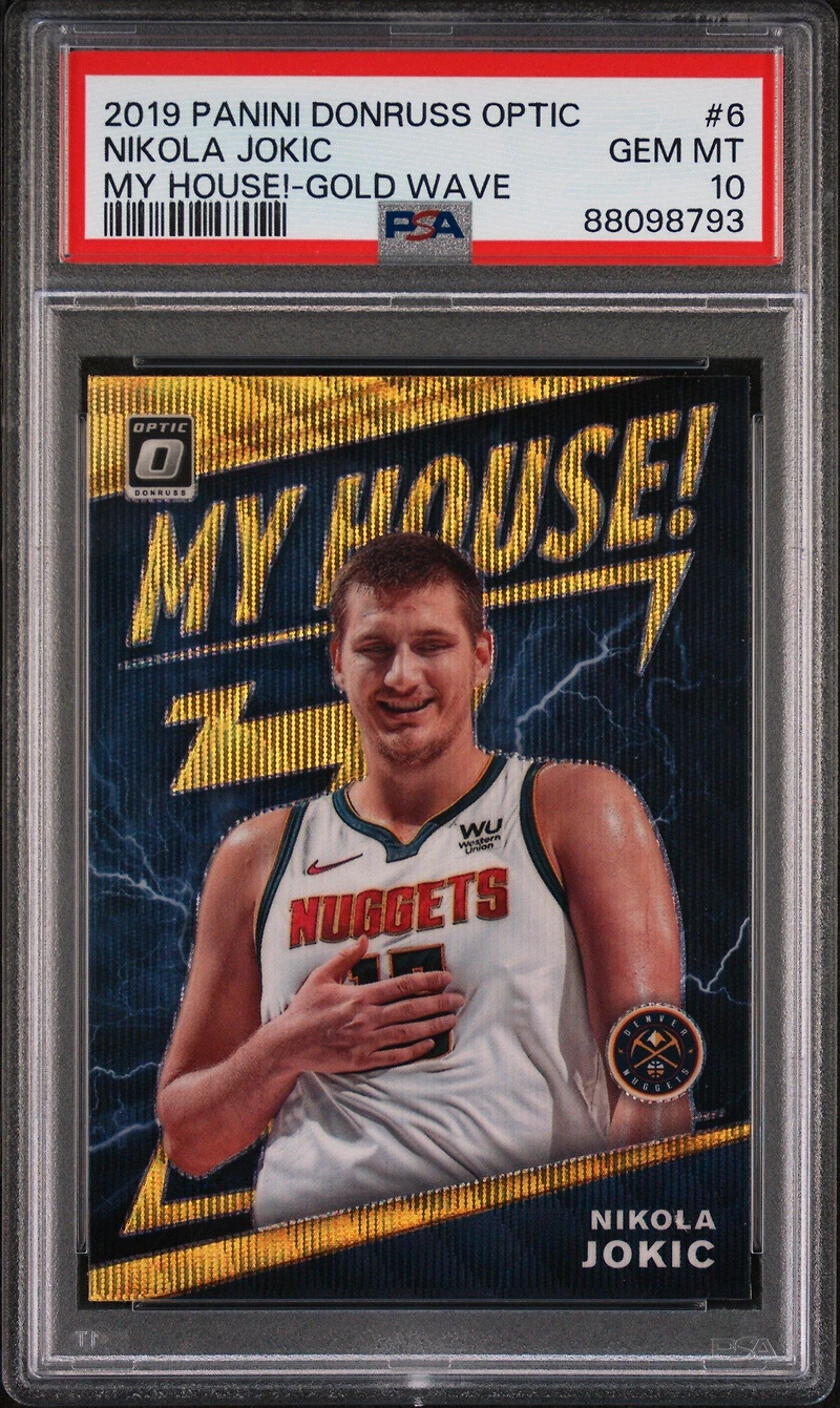 2019 Panini Donruss Optic My House! 6 Nikola Jokic Gold Wave PSA 10