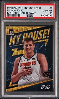 2019 Panini Donruss Optic My House! 6 Nikola Jokic Gold Wave PSA 10