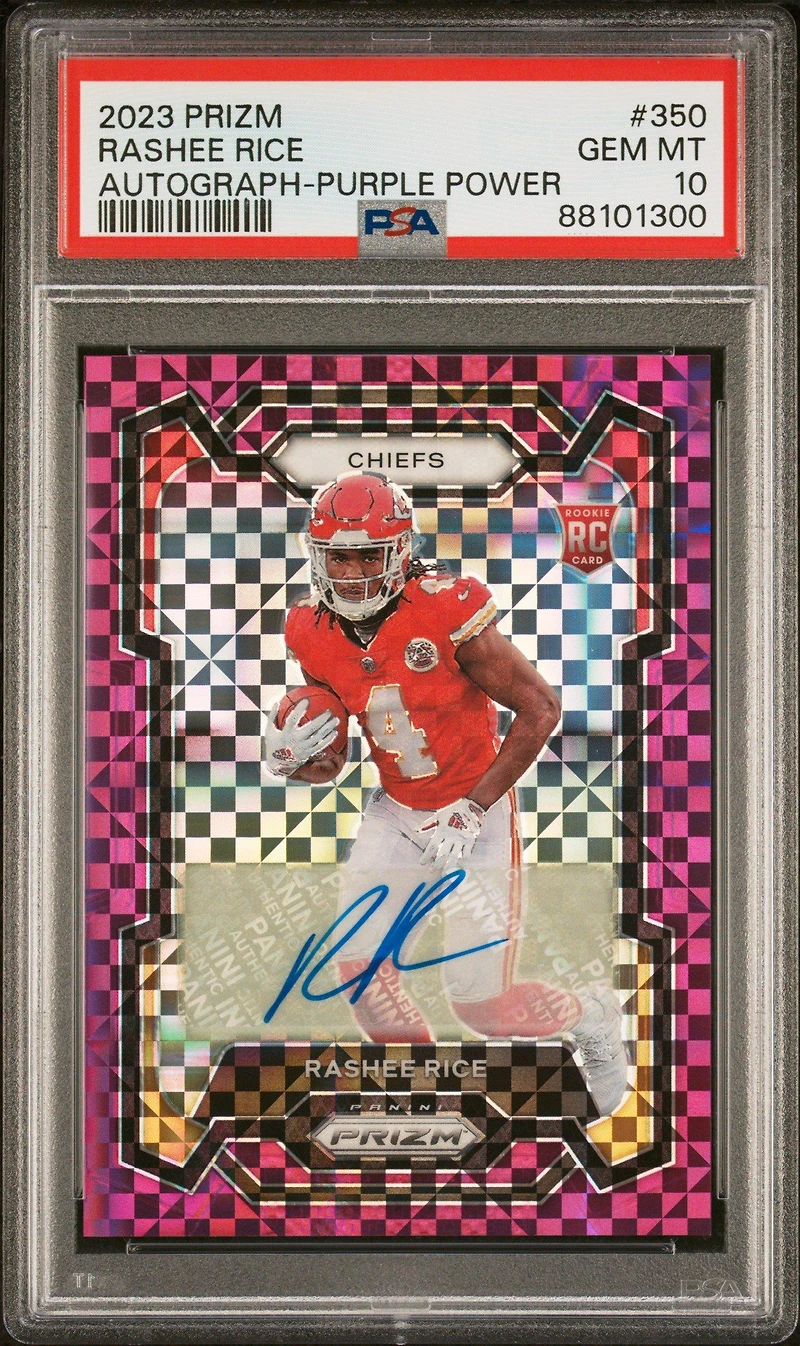 2023 Panini Prizm 350 Rashee Rice Autograph-purple Power PSA 10