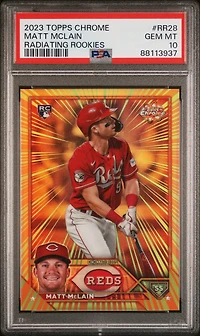 2023 Topps Chrome Radiating Rookies Rr28 Matt Mclain PSA 10