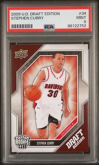2009 Upper Deck Draft Edition 34 Stephen Curry PSA 9