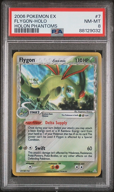 2006 Pokemon Ex Holon Phantoms 7 Flygon-holo PSA 8