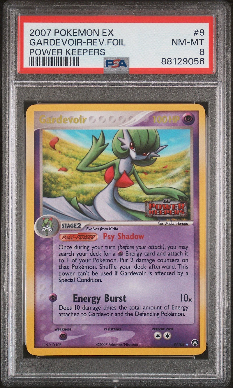 2007 Pokemon Ex Power Keepers 9 Gardevoir-reverse Foil PSA 8