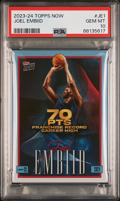 2023 Topps Now Je1 Joel Embiid PSA 10