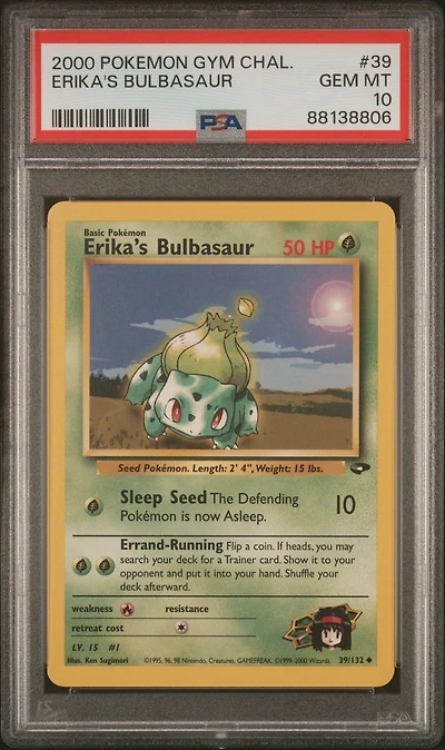 2000 Pokemon Gym Challenge 39 Erika's Bulbasaur PSA 10