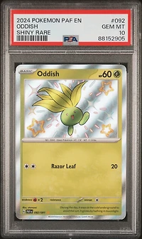 2024 Pokemon Paf En-paldean Fates 092 Oddish Shiny Rare PSA 10