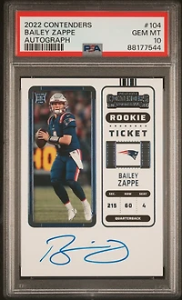 2022 Panini Contenders 104 Bailey Zappe Autograph PSA 10