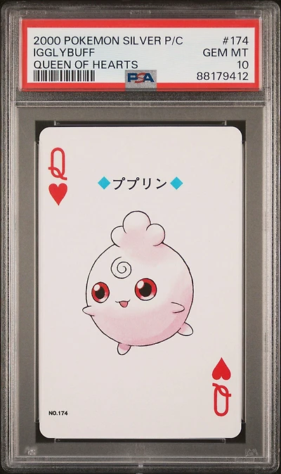 2000 Pokemon Silver Version Playing Cards 174 Igglybuff Queen Of Hearts PSA 10