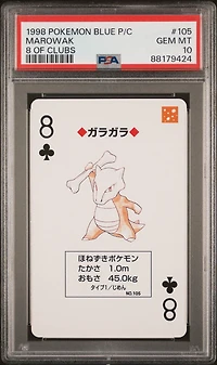 1998 Pokemon Blue Version Playing Cards 105 Marowak 8 Of Clubs PSA 10