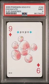 2000 Pokemon Gold Version Playing Cards 102 Exeggcute 9 Of Diamonds PSA 9
