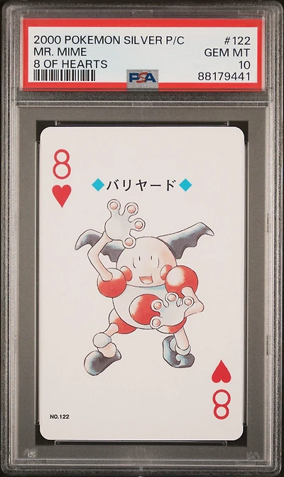 2000 Pokemon Silver Version Playing Cards 122 Mr. Mime 8 Of Hearts PSA 10