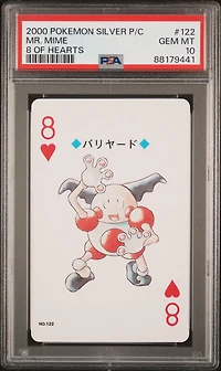 2000 Pokemon Silver Version Playing Cards 122 Mr. Mime 8 Of Hearts PSA 10