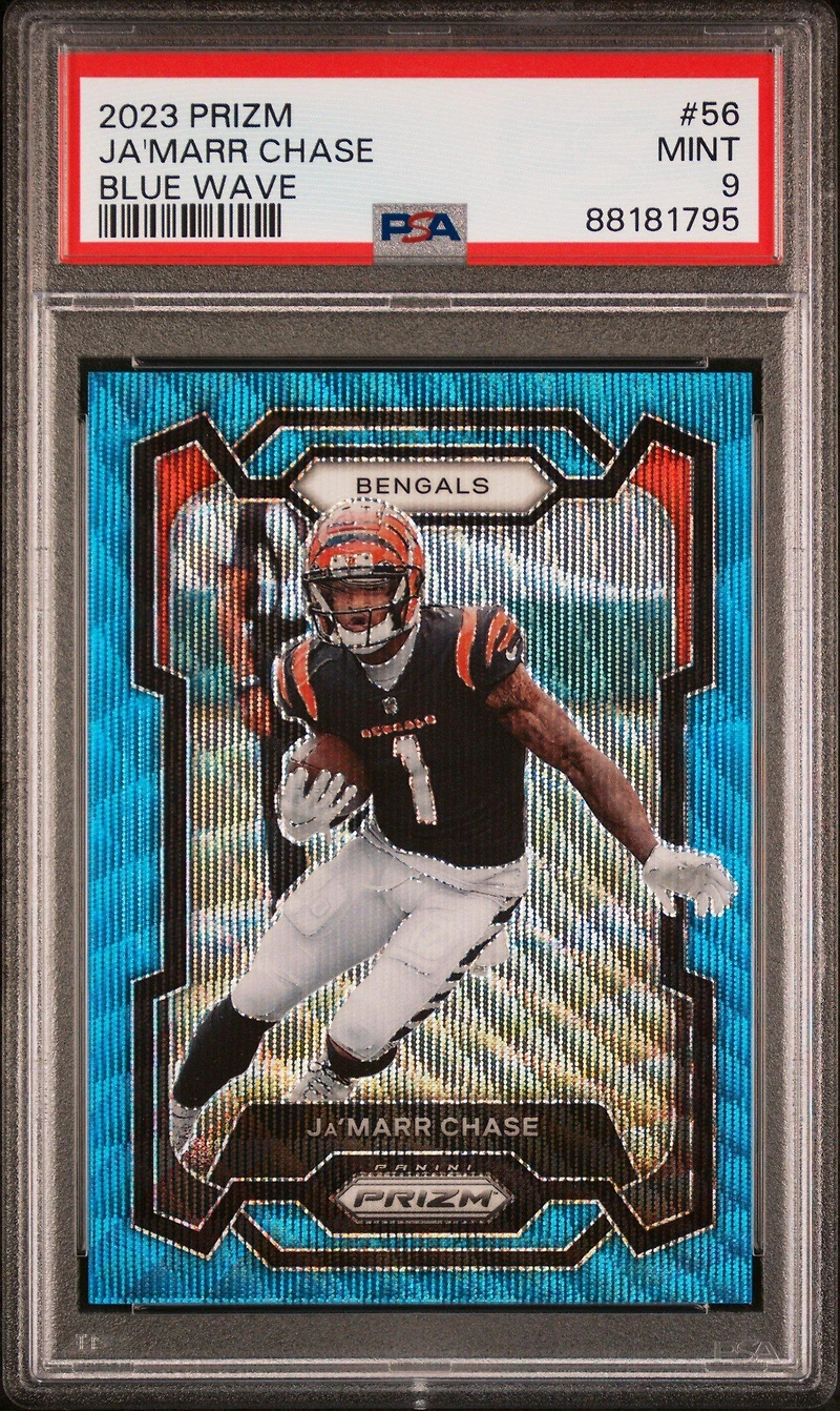 2023 Panini Prizm 56 Ja'marr Chase Wave PSA