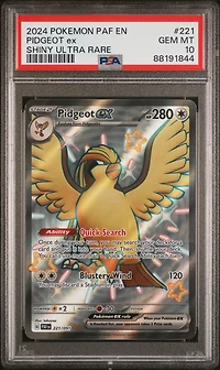 2024 Pokemon Paf En-paldean Fates 221 Pidgeot Ex Shiny Ultra Rare PSA