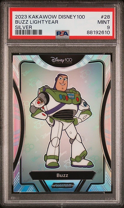 2023 Kakawow Phantom Disney100 Wondrous Character 28 Buzz Lightyear Silver PSA 9