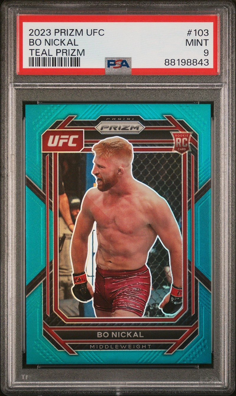 2023 Panini Prizm Ufc 103 Bo Nickal Teal Prizm PSA 9