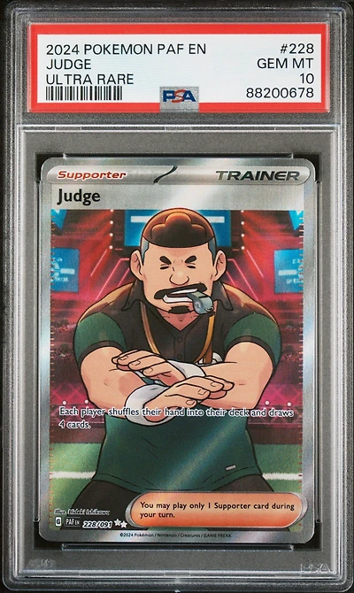 2024 Pokemon Paf En-paldean Fates 228 Judge PSA 10