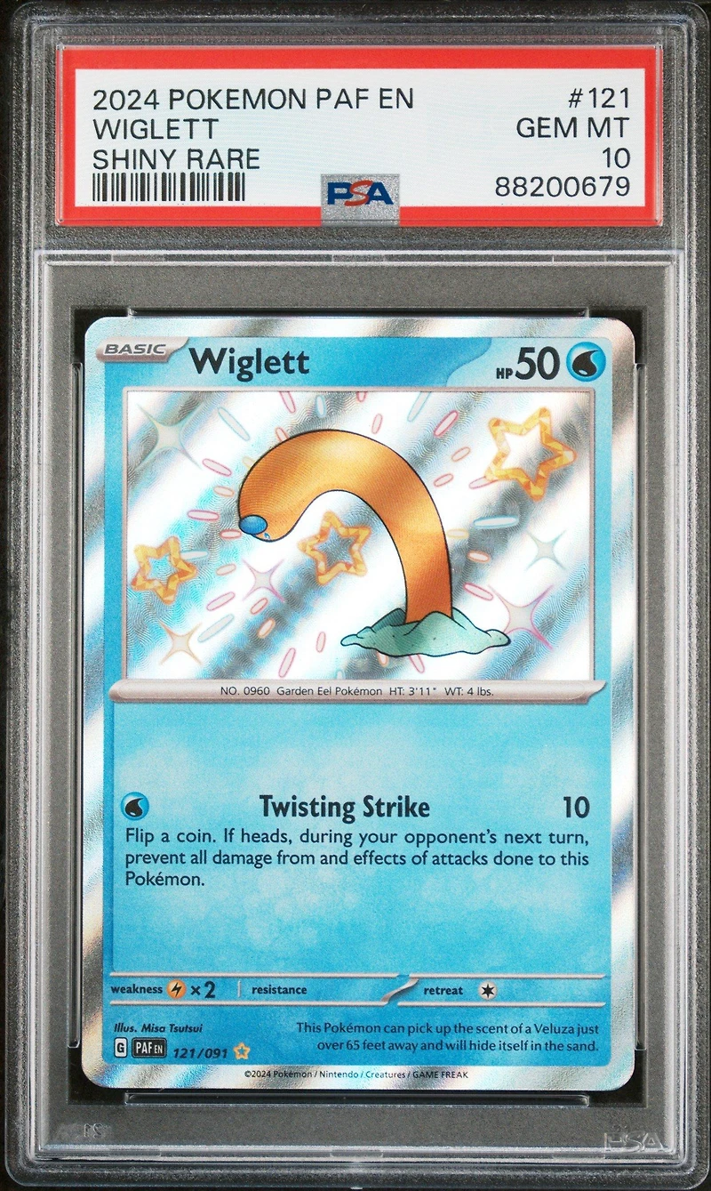 2024 Pokemon Paf En-paldean Fates 121 Wiglett Shiny Rare PSA 10