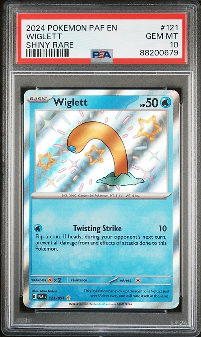 2024 Pokemon Paf En-paldean Fates 121 Wiglett Shiny Rare PSA 10