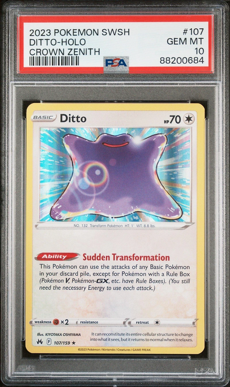 2023 Pokemon Sword And Shield Crown Zenith 107 Ditto PSA 10