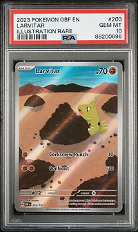 2023 Pokemon Obf En-obsidian Flames 203 Larvitar PSA