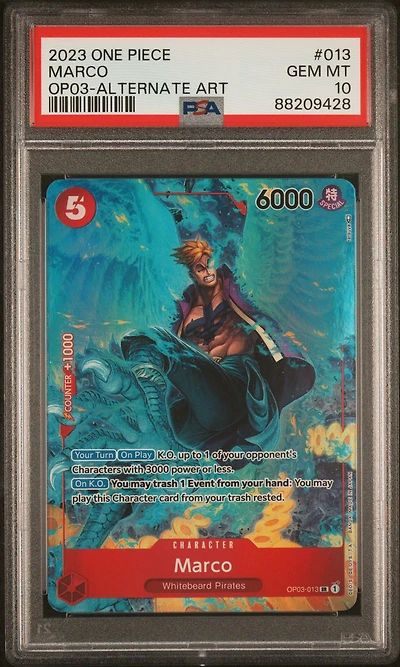 2023 One Piece Op03-pillars Of Strength 013 Marco Alternate Art PSA 10
