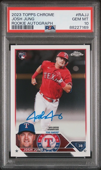 2023 Topps Chrome Rookie Autograph Rajj Josh Jung PSA 10
