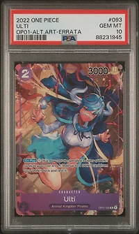 2022 One Piece Romance Dawn 093 Ulti Alternate Art-errata PSA 10