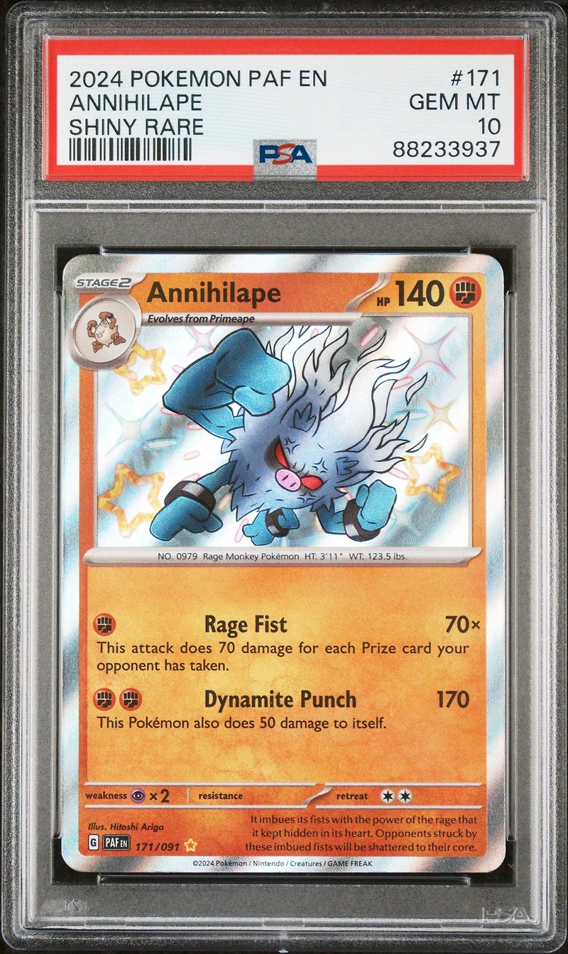 2024 Pokemon Paf En-paldean Fates 171 Annihilape Shiny Rare PSA