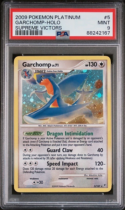 2009 Pokemon Platinum Supreme Victors 5 Garchomp-holo PSA 9