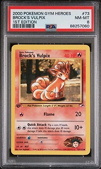 2000 Pokemon Gym Heroes 73 Brock's Vulpix 1st Edition PSA 8