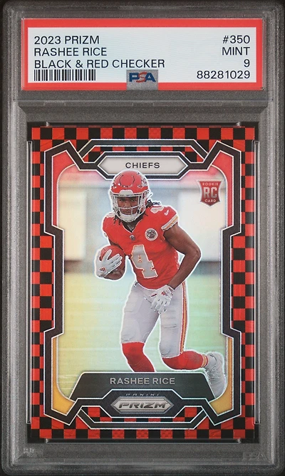 2023 Panini Prizm 350 Rashee Rice Black & Red Checker PSA 9