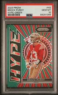 2023 Panini Prizm Hype H2 Brock Purdy Green Prizm PSA 10