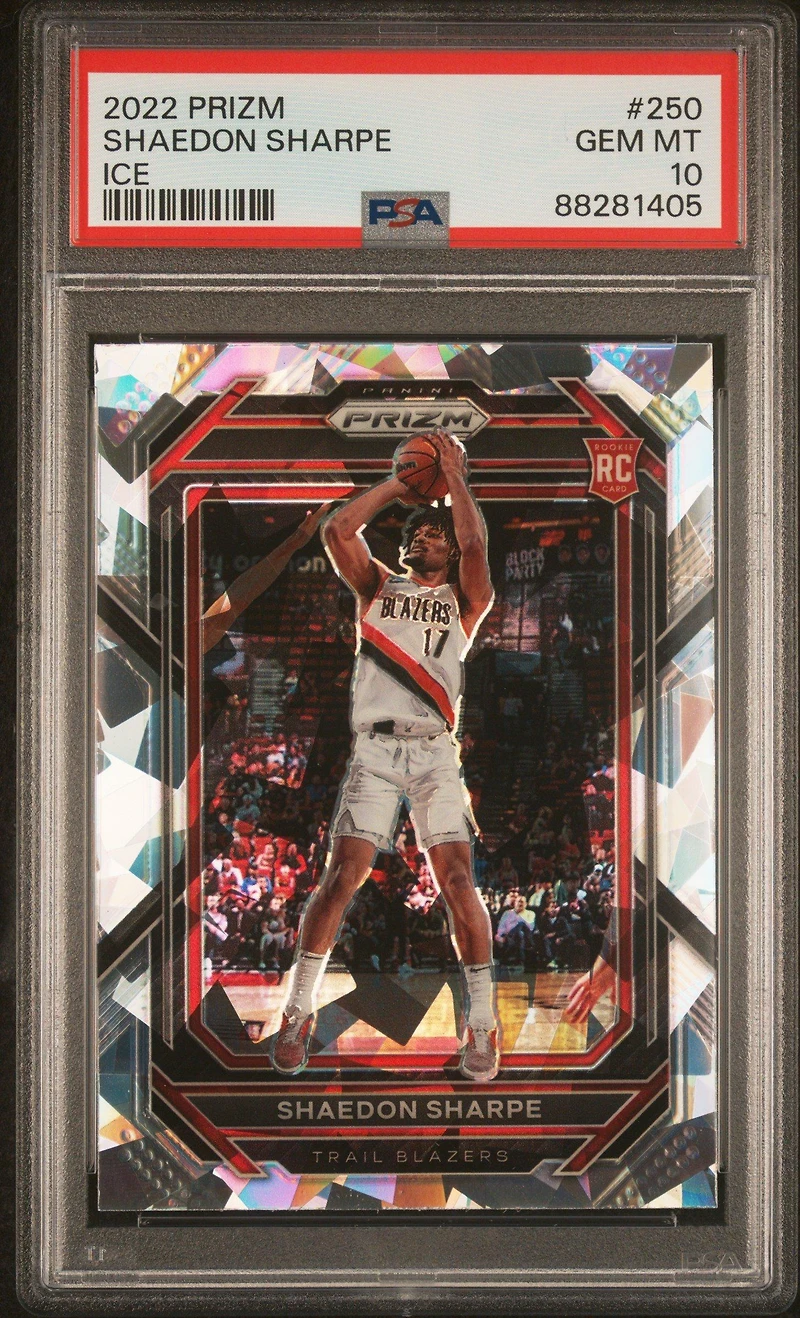 2022 Panini Prizm 250 Shaedon Sharpe Ice PSA 10