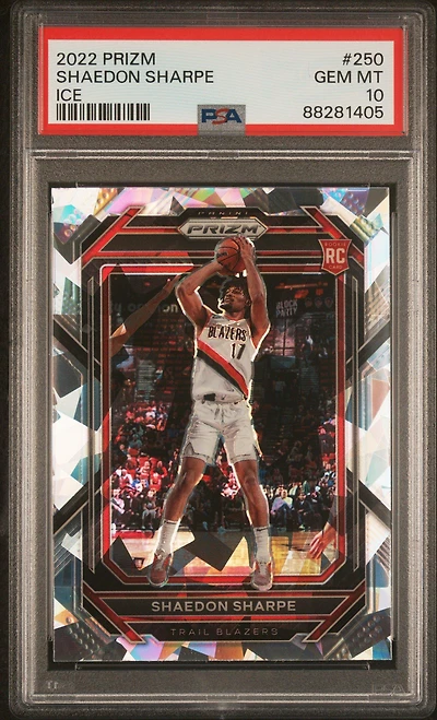 2022 Panini Prizm 250 Shaedon Sharpe Ice PSA 10