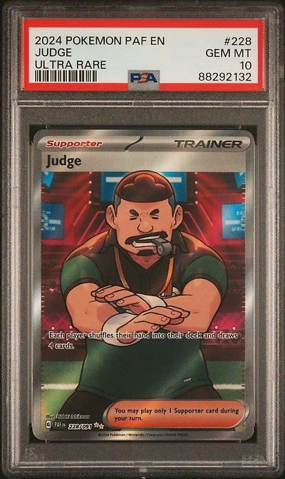 2024 Pokemon Paf En-paldean Fates 228 Judge Ultra Rare PSA