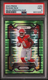 2023 Panini Prizm 350 Rashee Rice Neon Green Pulsar PSA 9