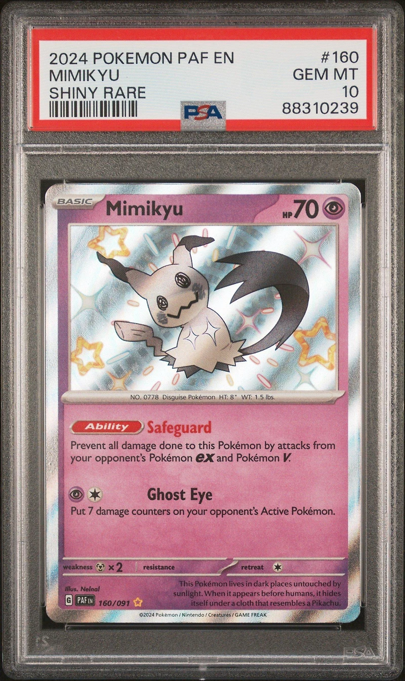 2024 Pokemon Paf En-paldean Fates 160 Mimikyu PSA 10